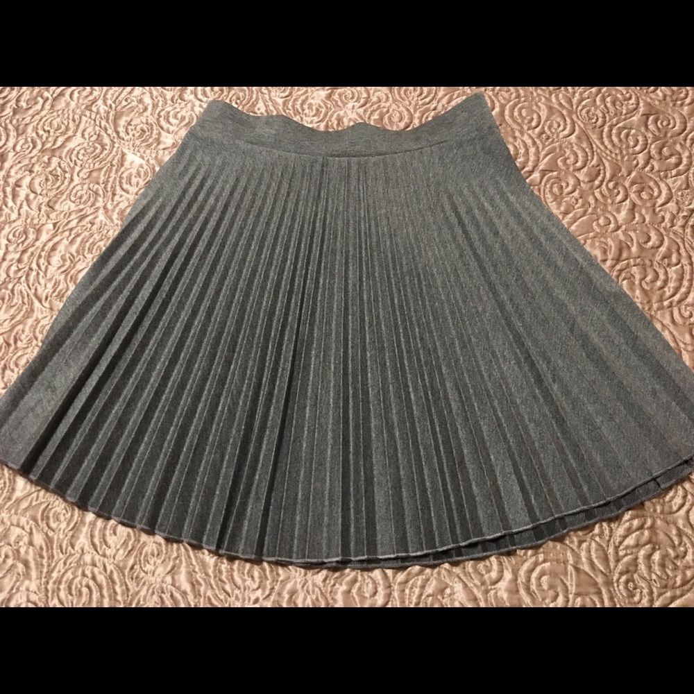 Gray pleaded skirt.